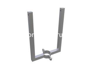 Кронштейн для двух светильников, нержавеющая сталь 150x80 мм + хомут Кронштейн для двух светильников, нержавеющая сталь 150x80 мм + хомут